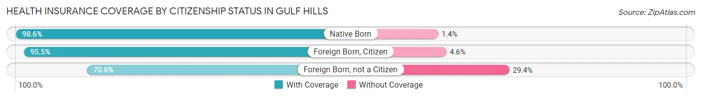 Health Insurance Coverage by Citizenship Status in Gulf Hills
