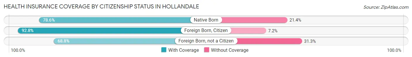 Health Insurance Coverage by Citizenship Status in Hollandale
