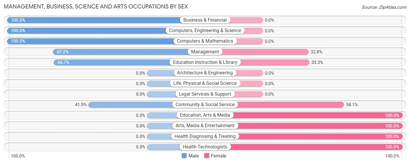 Management, Business, Science and Arts Occupations by Sex in Hollandale