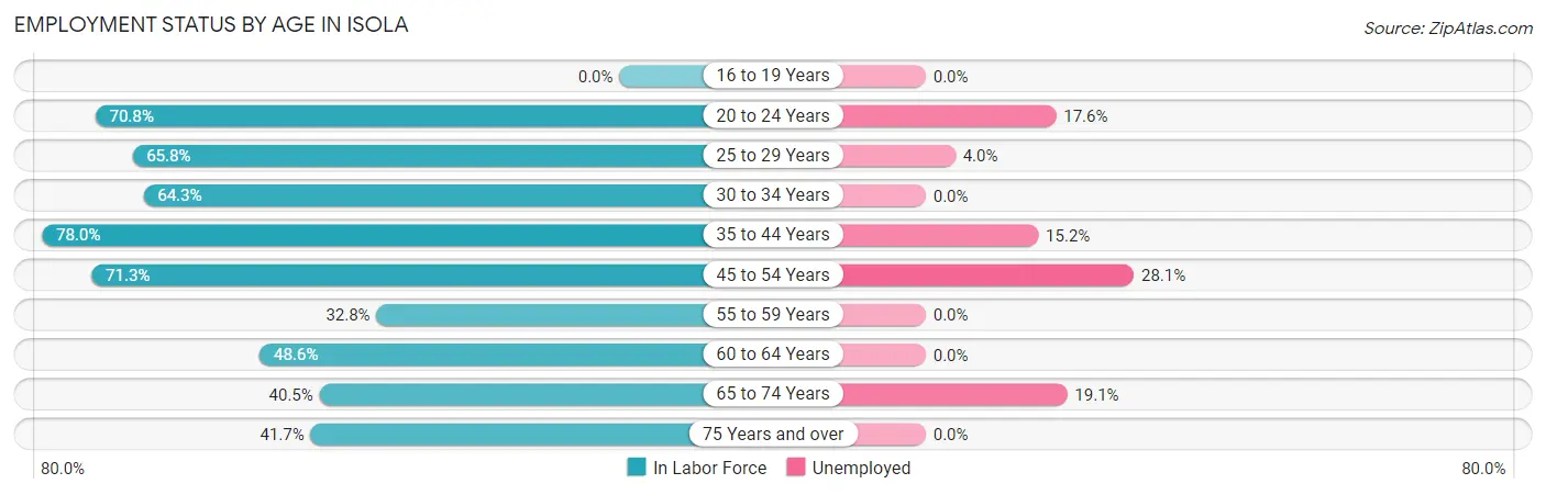 Employment Status by Age in Isola