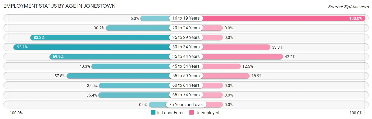 Employment Status by Age in Jonestown