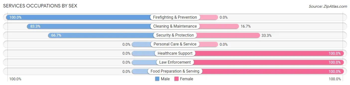 Services Occupations by Sex in Lena