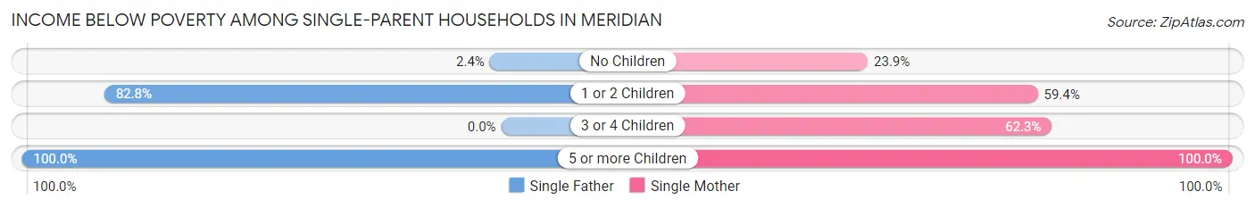 Income Below Poverty Among Single-Parent Households in Meridian