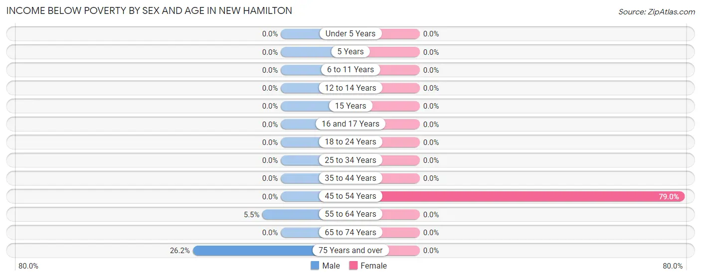 Income Below Poverty by Sex and Age in New Hamilton