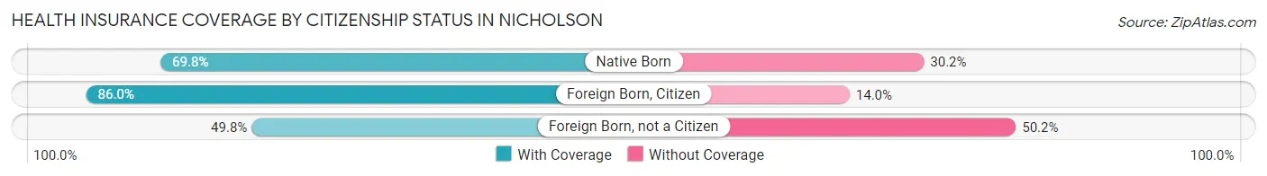 Health Insurance Coverage by Citizenship Status in Nicholson