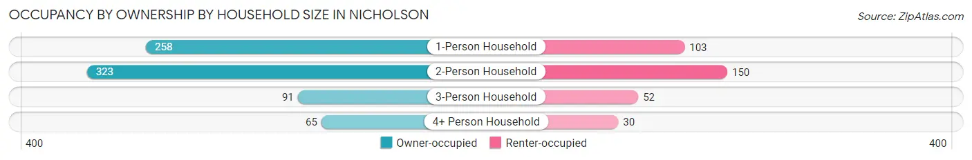 Occupancy by Ownership by Household Size in Nicholson