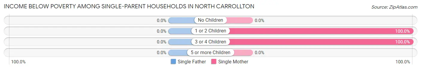 Income Below Poverty Among Single-Parent Households in North Carrollton