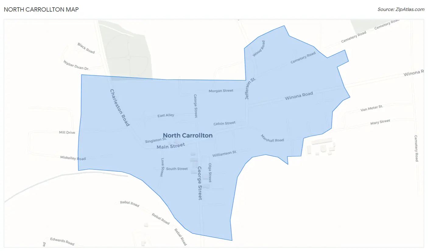 North Carrollton Map