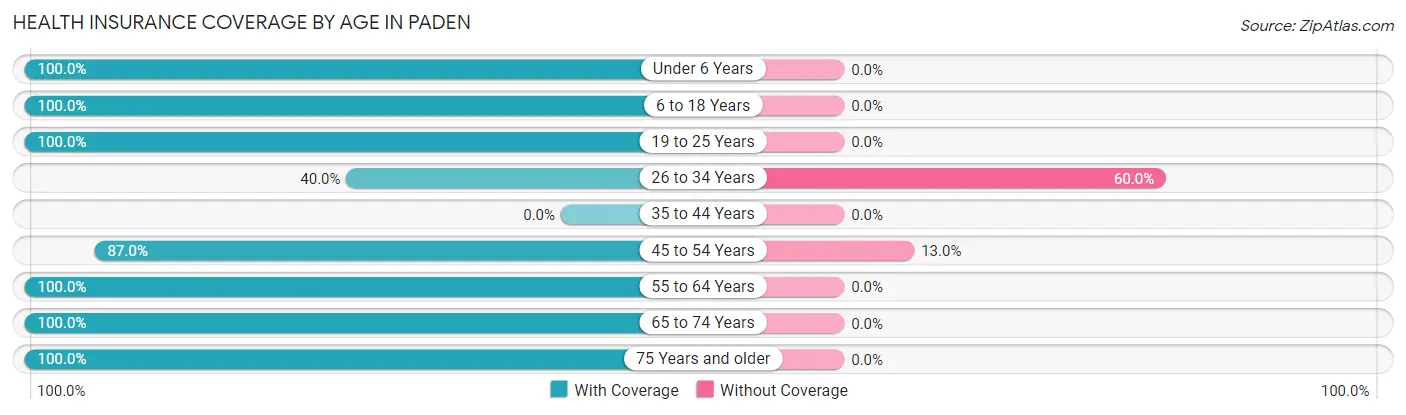 Health Insurance Coverage by Age in Paden