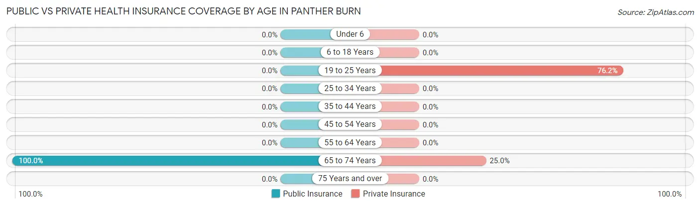 Public vs Private Health Insurance Coverage by Age in Panther Burn