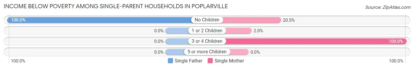 Income Below Poverty Among Single-Parent Households in Poplarville