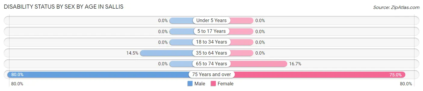 Disability Status by Sex by Age in Sallis