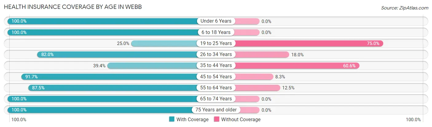 Health Insurance Coverage by Age in Webb