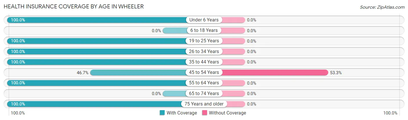 Health Insurance Coverage by Age in Wheeler