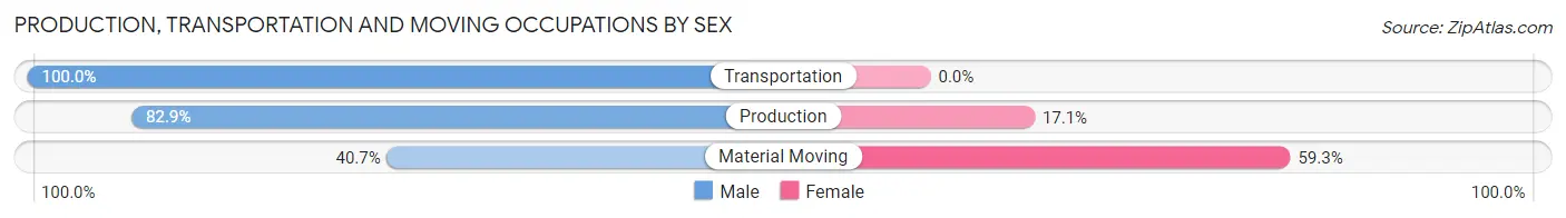 Production, Transportation and Moving Occupations by Sex in Winona