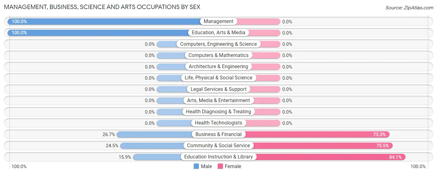 Management, Business, Science and Arts Occupations by Sex in Basin
