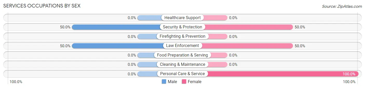 Services Occupations by Sex in Bear Dance