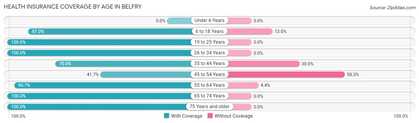 Health Insurance Coverage by Age in Belfry