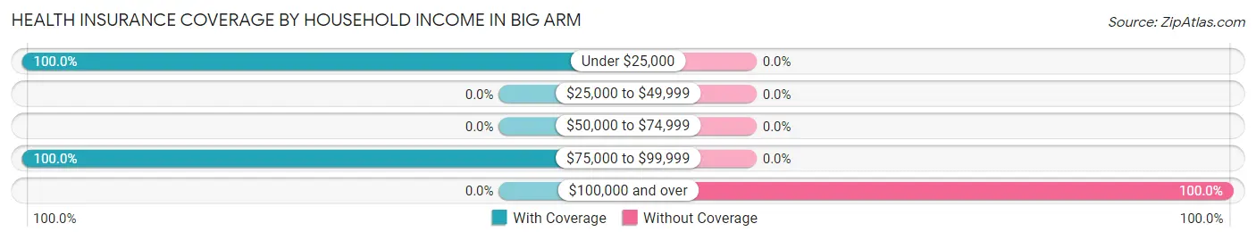 Health Insurance Coverage by Household Income in Big Arm