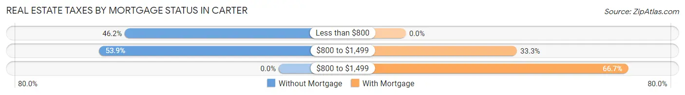 Real Estate Taxes by Mortgage Status in Carter