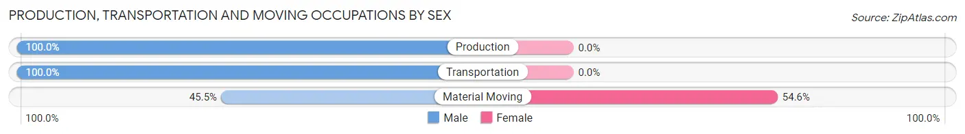 Production, Transportation and Moving Occupations by Sex in East Helena