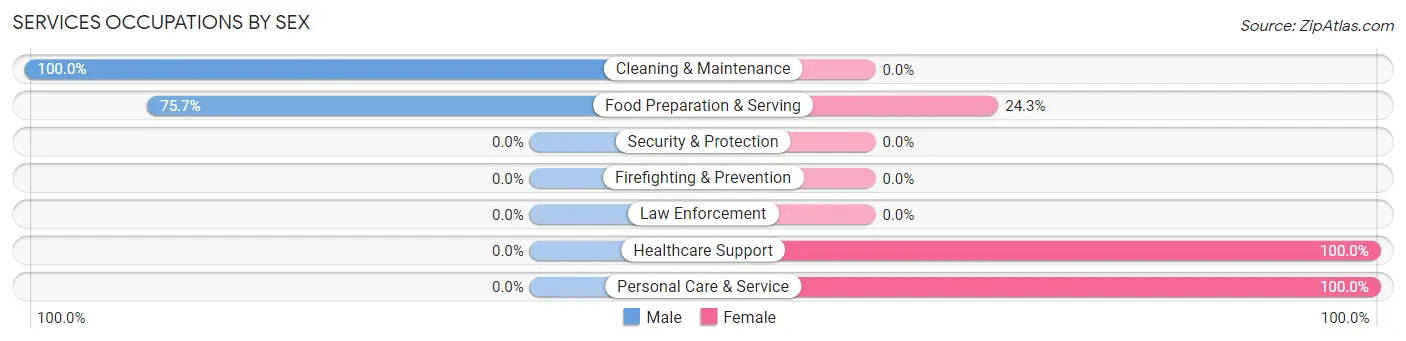 Services Occupations by Sex in East Helena