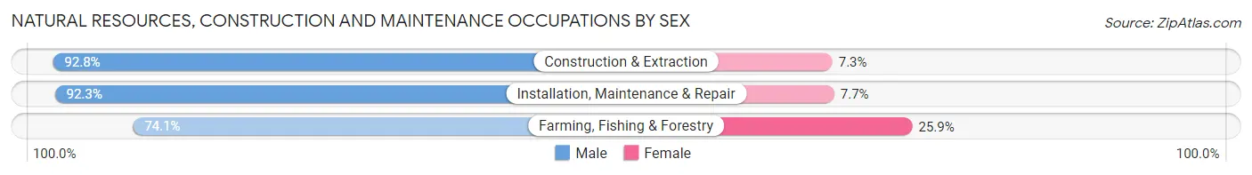 Natural Resources, Construction and Maintenance Occupations by Sex in Glasgow