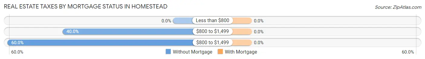Real Estate Taxes by Mortgage Status in Homestead