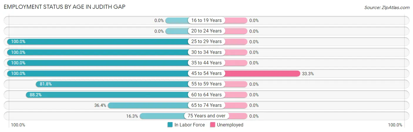 Employment Status by Age in Judith Gap