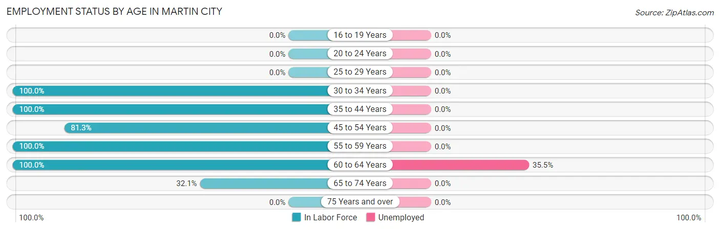 Employment Status by Age in Martin City