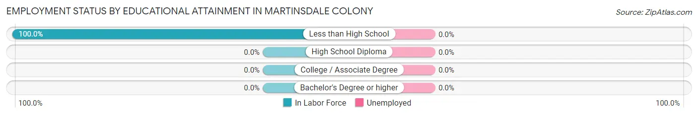 Employment Status by Educational Attainment in Martinsdale Colony