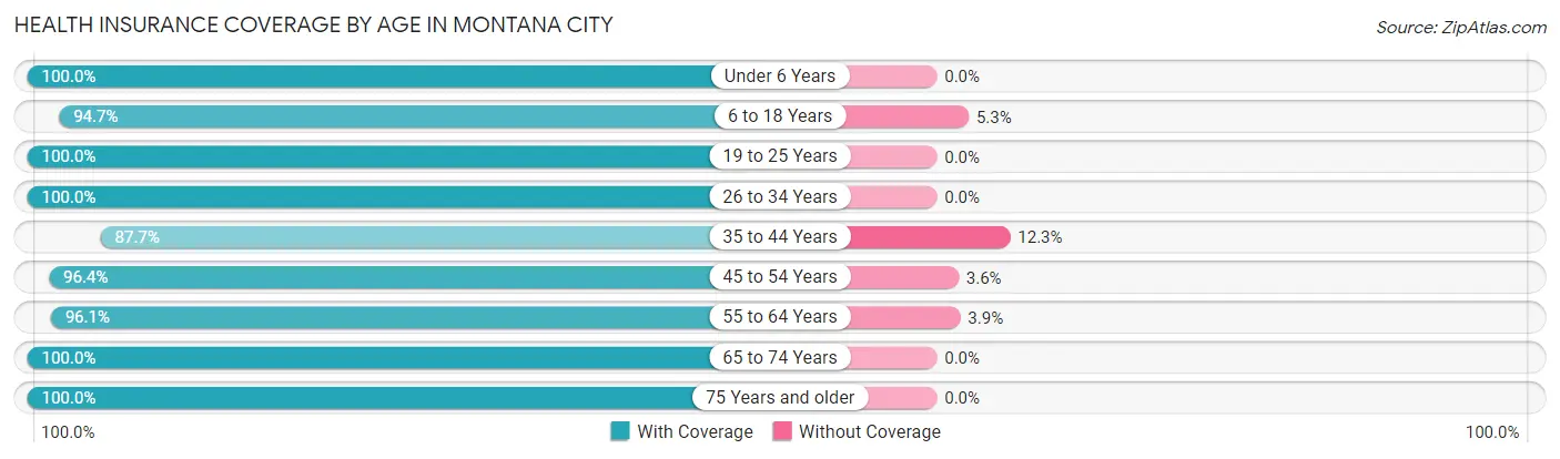 Health Insurance Coverage by Age in Montana City