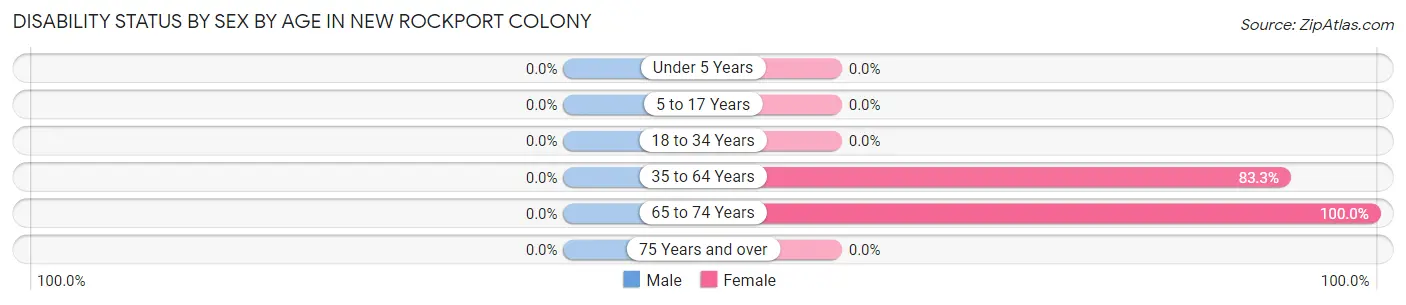 Disability Status by Sex by Age in New Rockport Colony