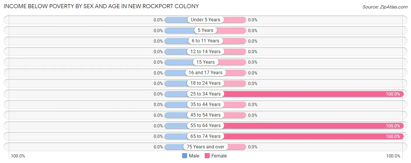 Income Below Poverty by Sex and Age in New Rockport Colony