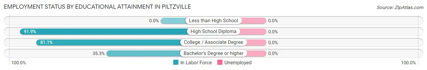 Employment Status by Educational Attainment in Piltzville