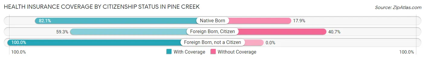 Health Insurance Coverage by Citizenship Status in Pine Creek