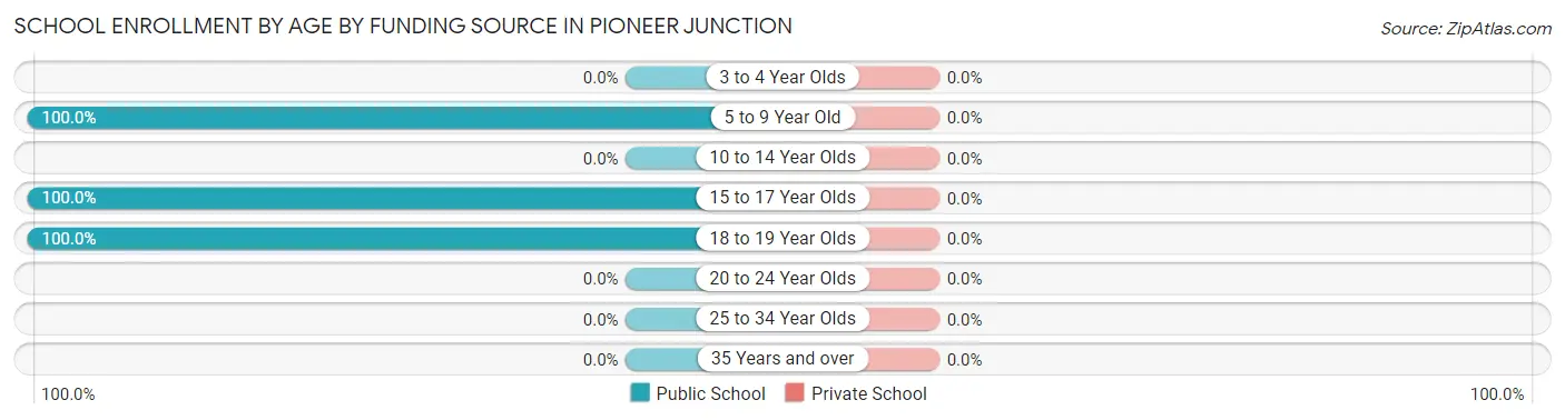 School Enrollment by Age by Funding Source in Pioneer Junction
