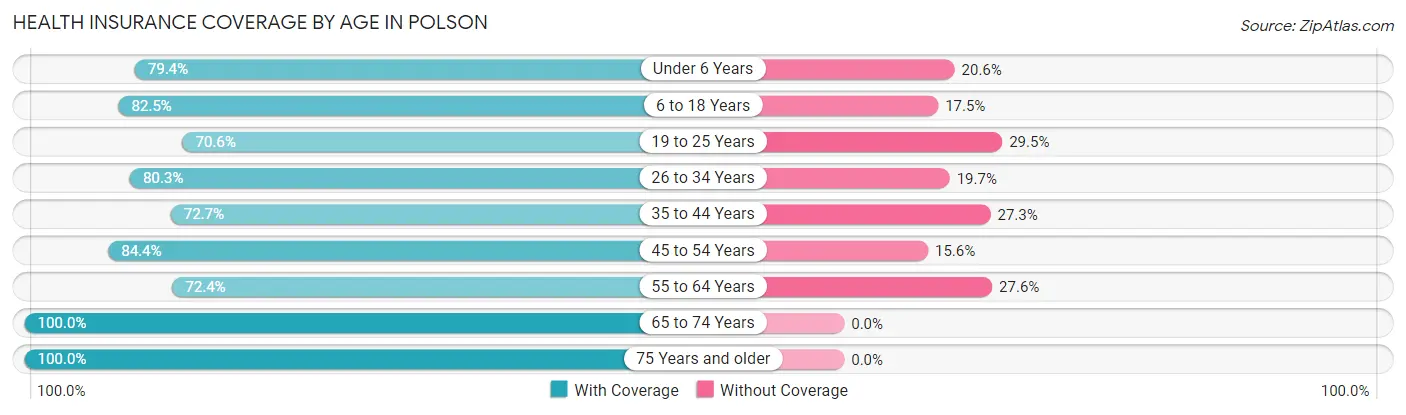 Health Insurance Coverage by Age in Polson