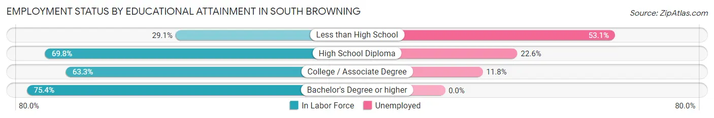 Employment Status by Educational Attainment in South Browning