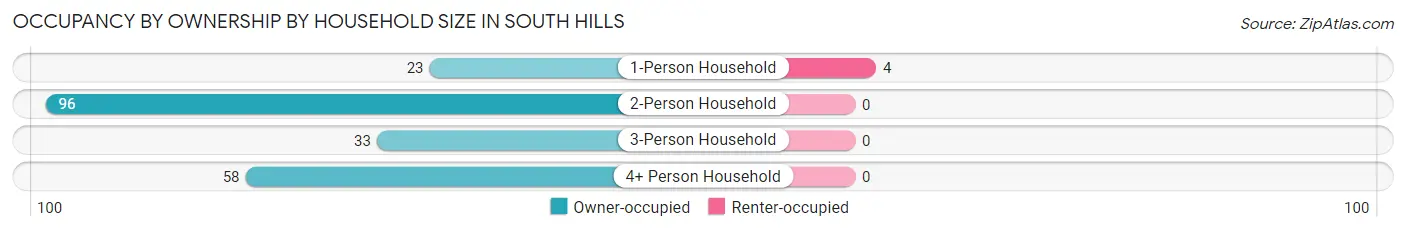 Occupancy by Ownership by Household Size in South Hills
