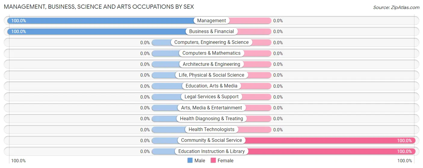 Management, Business, Science and Arts Occupations by Sex in The Silos