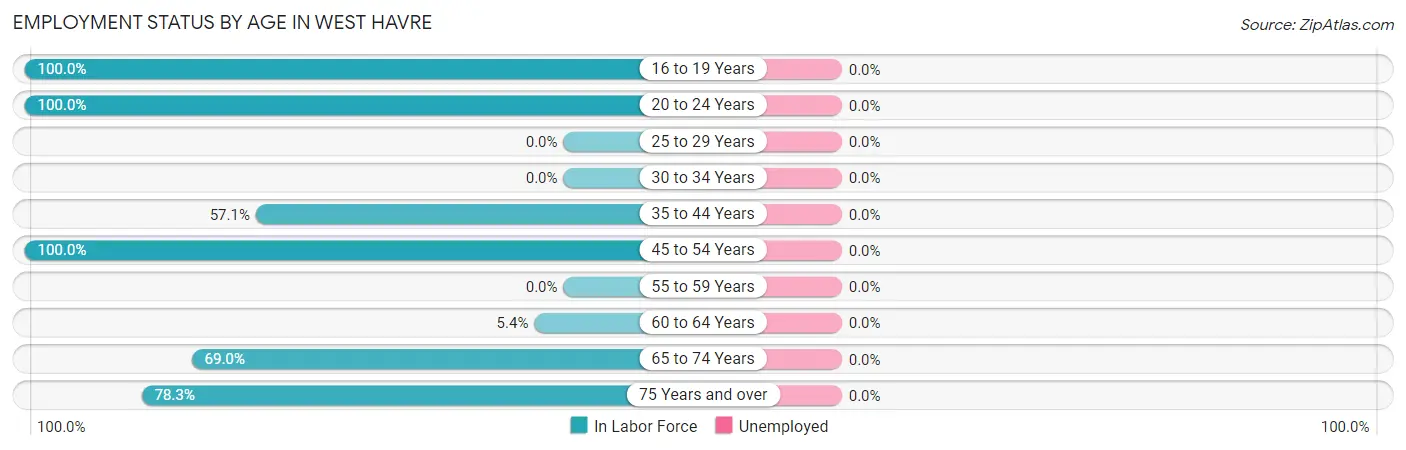 Employment Status by Age in West Havre