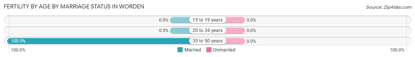 Female Fertility by Age by Marriage Status in Worden