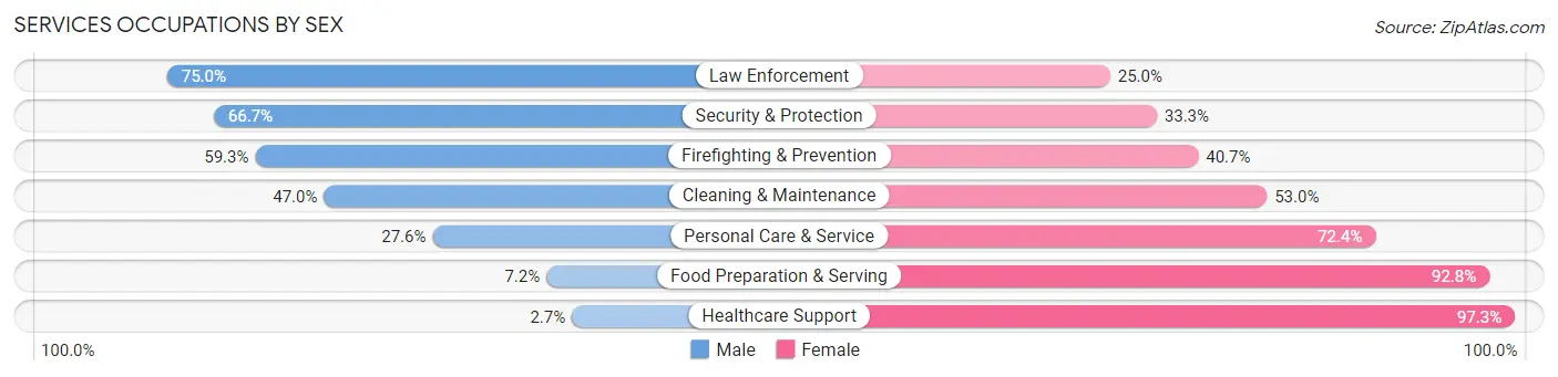 Services Occupations by Sex in Ahoskie