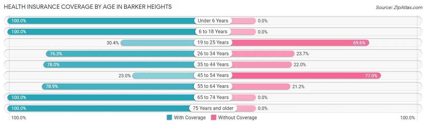 Health Insurance Coverage by Age in Barker Heights