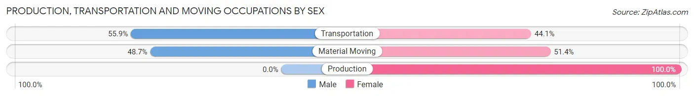 Production, Transportation and Moving Occupations by Sex in Bayshore
