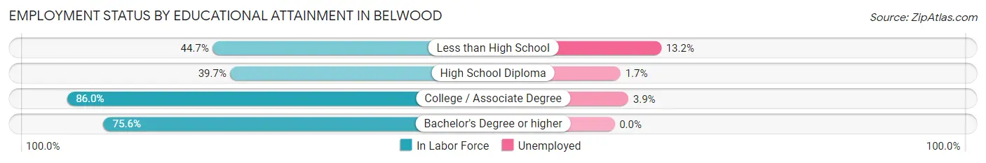 Employment Status by Educational Attainment in Belwood