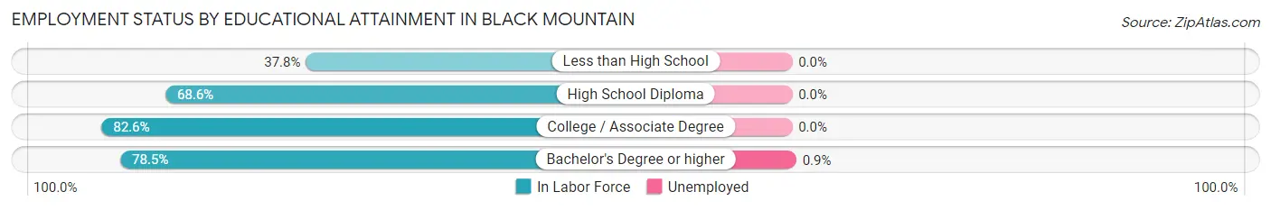 Employment Status by Educational Attainment in Black Mountain