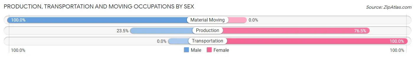 Production, Transportation and Moving Occupations by Sex in Boardman