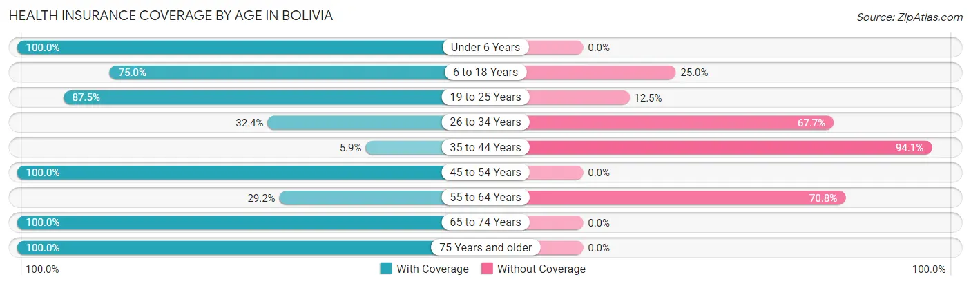 Health Insurance Coverage by Age in Bolivia